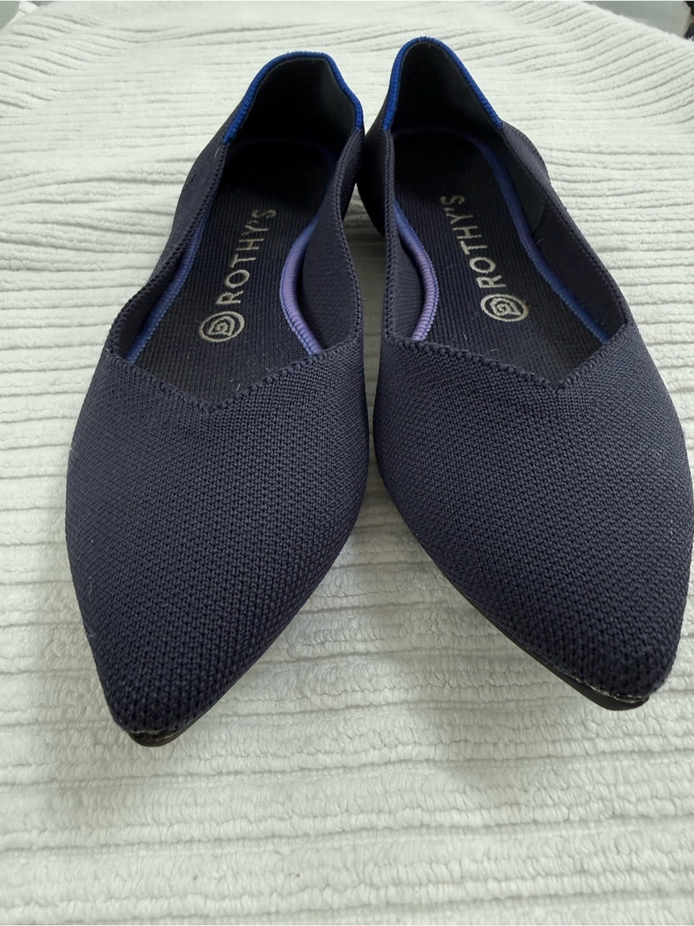 Rothy's Women’s The Point Knit Navy flats 8.5
